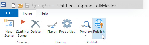Publish button on the toolbar in iSpring TalkMaster