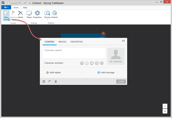 New Scene window in iSpring TalkMaster New Scene window in iSpring TalkMaster