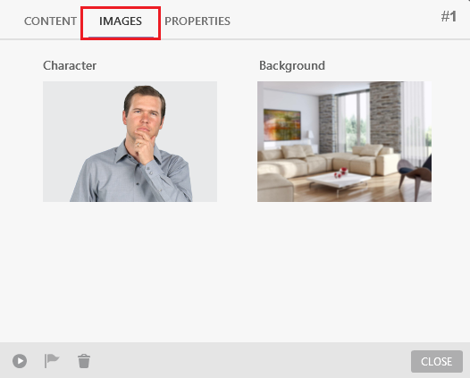 Images tab for new scenes in iSpring TalkMaster Images tab for new scenes in iSpring TalkMaster