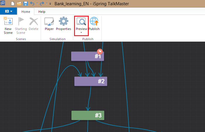 Preview button on the toolbar in iSpring TalkMaster