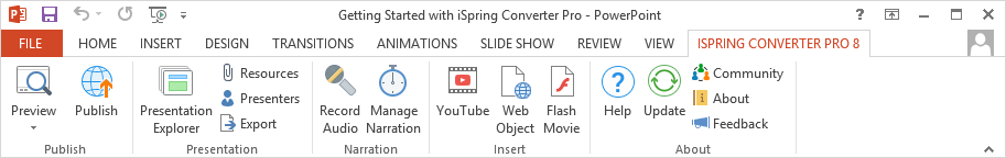 The iSpring Converter Pro 8 tab