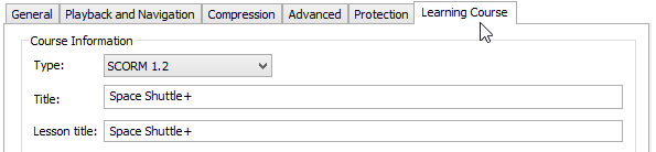 Learning course tab Learning course tab