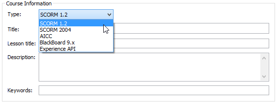 Choosing a course type compatible with your LMS Choosing a course type compatible with your LMS