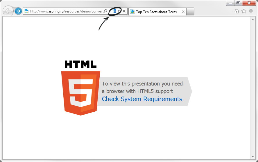 Disable compatibility icon in Internet Explorer 9 