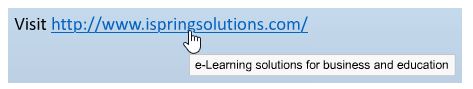 Hyperlink with a tooltip in PowerPoint Hyperlink with a tooltip in PowerPoint