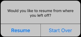 The resume option in the iSpring Learn mobile app