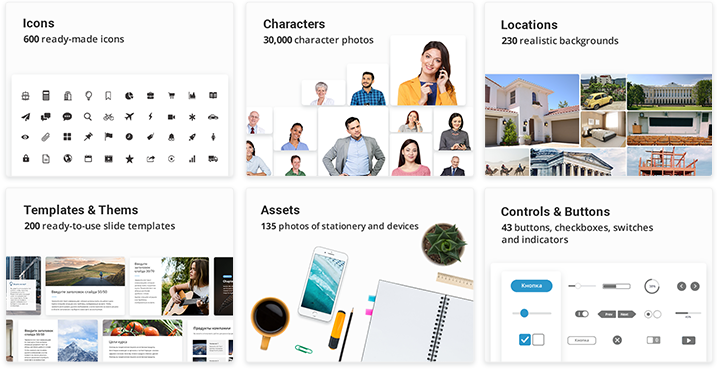 iSpring Content Library – Built-in e-Learning assets