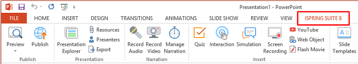 Screenshot of iSpring Suite interface