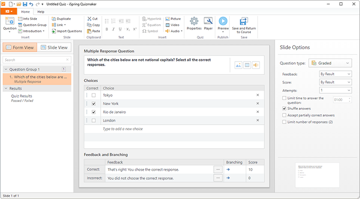 Form View in iSpring Suite