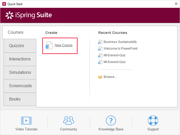Creating xAPI course in iSpring Suite