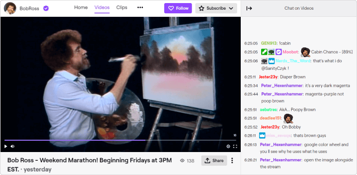 An artist is streaming his work process