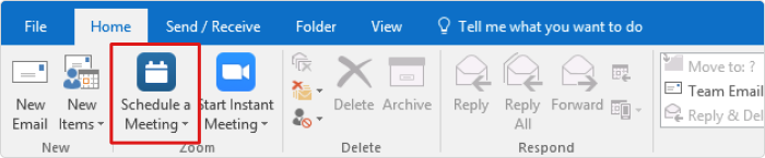Scheduling a meeting in Outlook