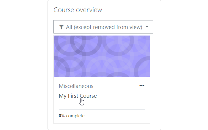Course overview in Moodle LMS