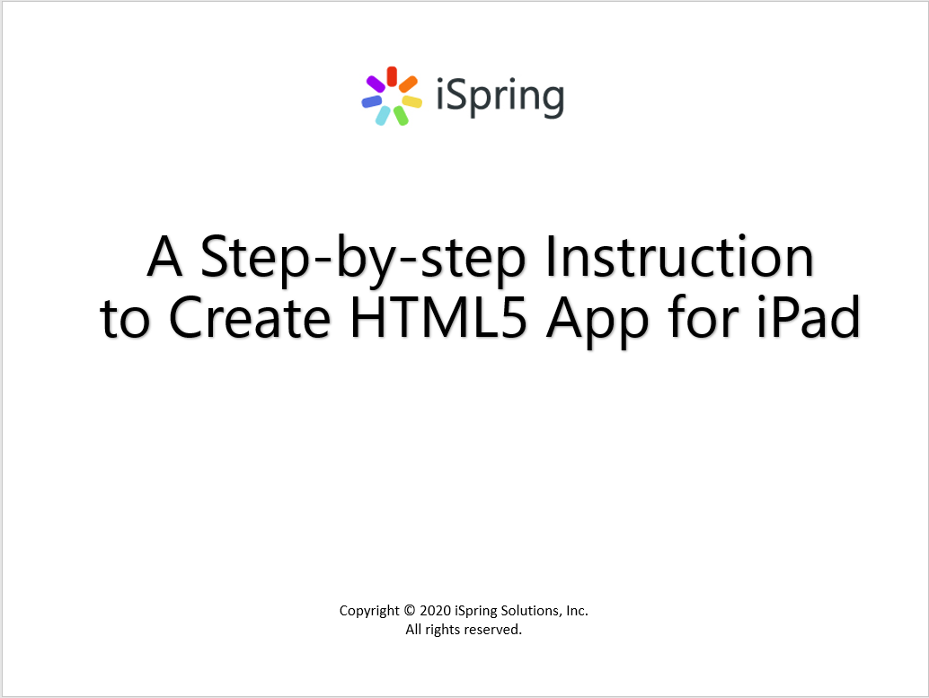 Create HTML5 App for iPad
