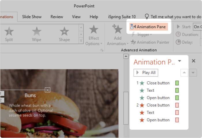 Animations sequence in PowerPoint
