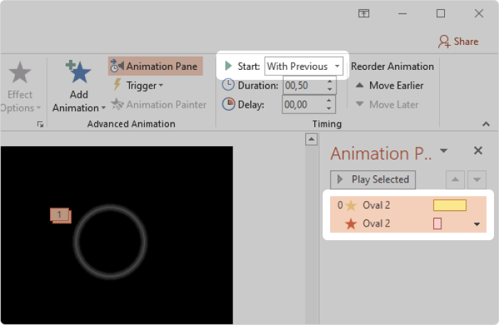 Animating a button in PowerPoint