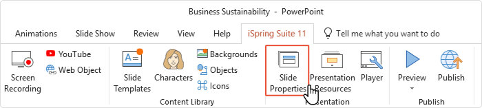 Changing layout in iSpring Suite