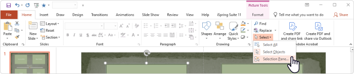 Selection pane in PowerPoint