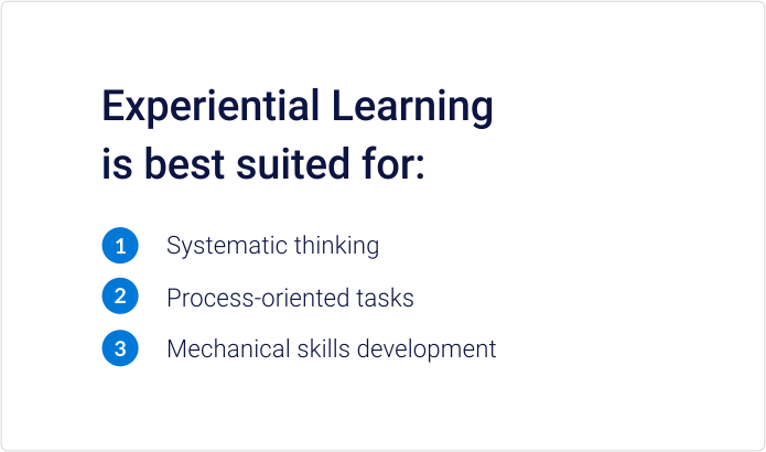 The skills that can be developed through experimental learning