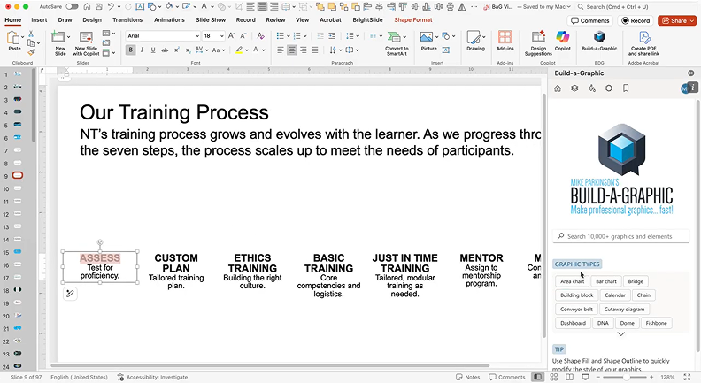 Build-a-Graphic interface The Build-a-Graphic interface in PowerPoint