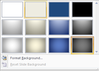 PowerPoint 2007: Slide background