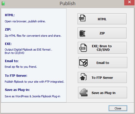 Top 5 Flipbook Maker Software For Creating Interactive Books - publishing options in pubhtml5