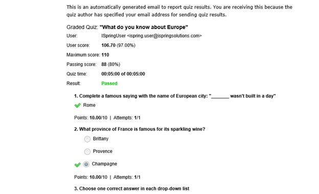 The special quiz report by iSpring Quiz Maker The special quiz report by iSpring Quiz Maker