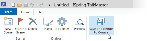 Save and Return to Course button in iSpring Suite Save and Return to Course button in iSpring Suite