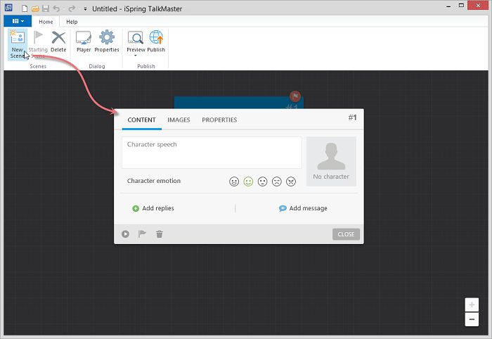 New Scene window in iSpring TalkMaster New Scene window in iSpring TalkMaster
