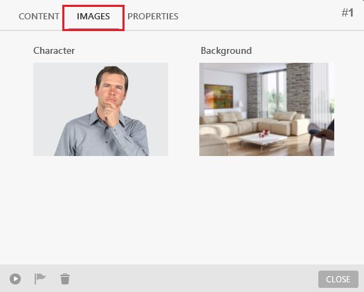 Images tab for new scenes in iSpring TalkMaster