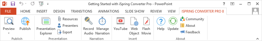 The iSpring Converter Pro 8 tab