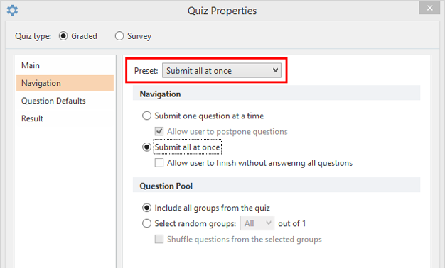 Submit all at once The option where the new bookmarking feature (flagging) works. Properties > Submit all at once.