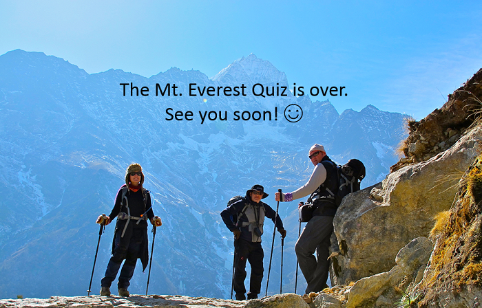 End title of the Mt. Everest quiz made in PowerPoint End title of the Mt. Everest quiz made in PowerPoint