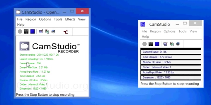 CamStudio's recording process CamStudio's recording process