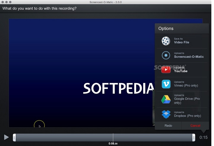 Le joueur de Screencast-O-Matics