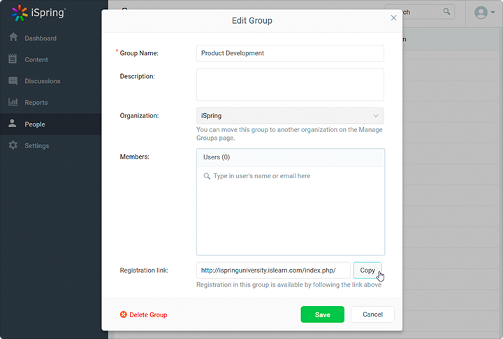 User self-registration