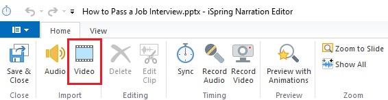 The Video button on the editor's toolbar The Video button on the editor's toolbar