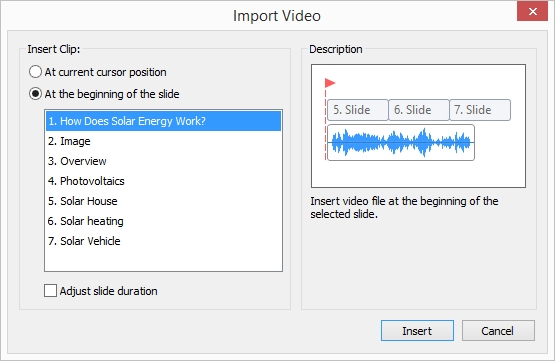 The Import Video window in iSpring Suite 8