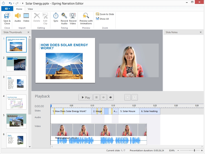 The added video on the editor's timeline