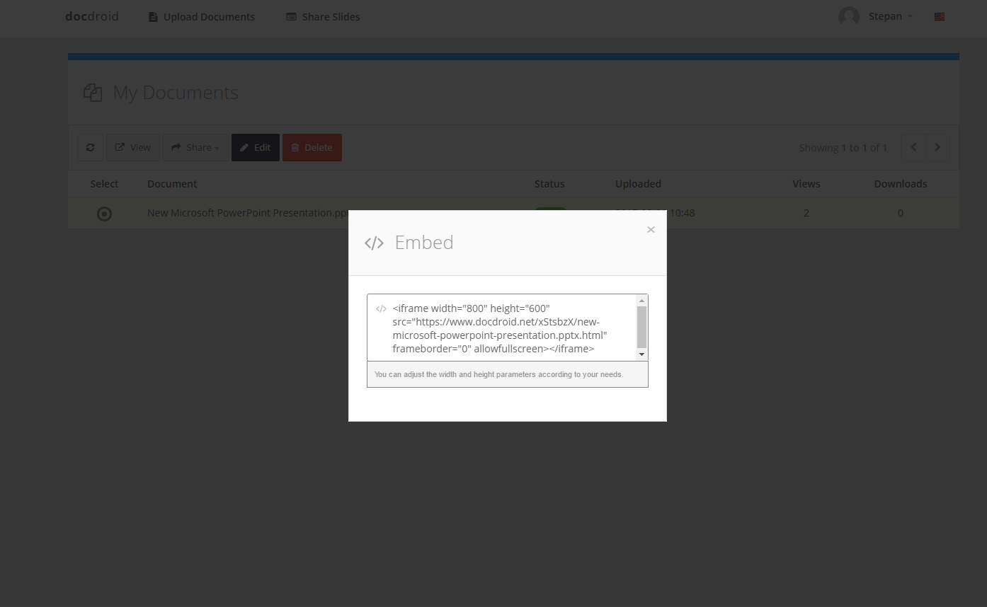 Docdroid.net Docdroid.net embedding options