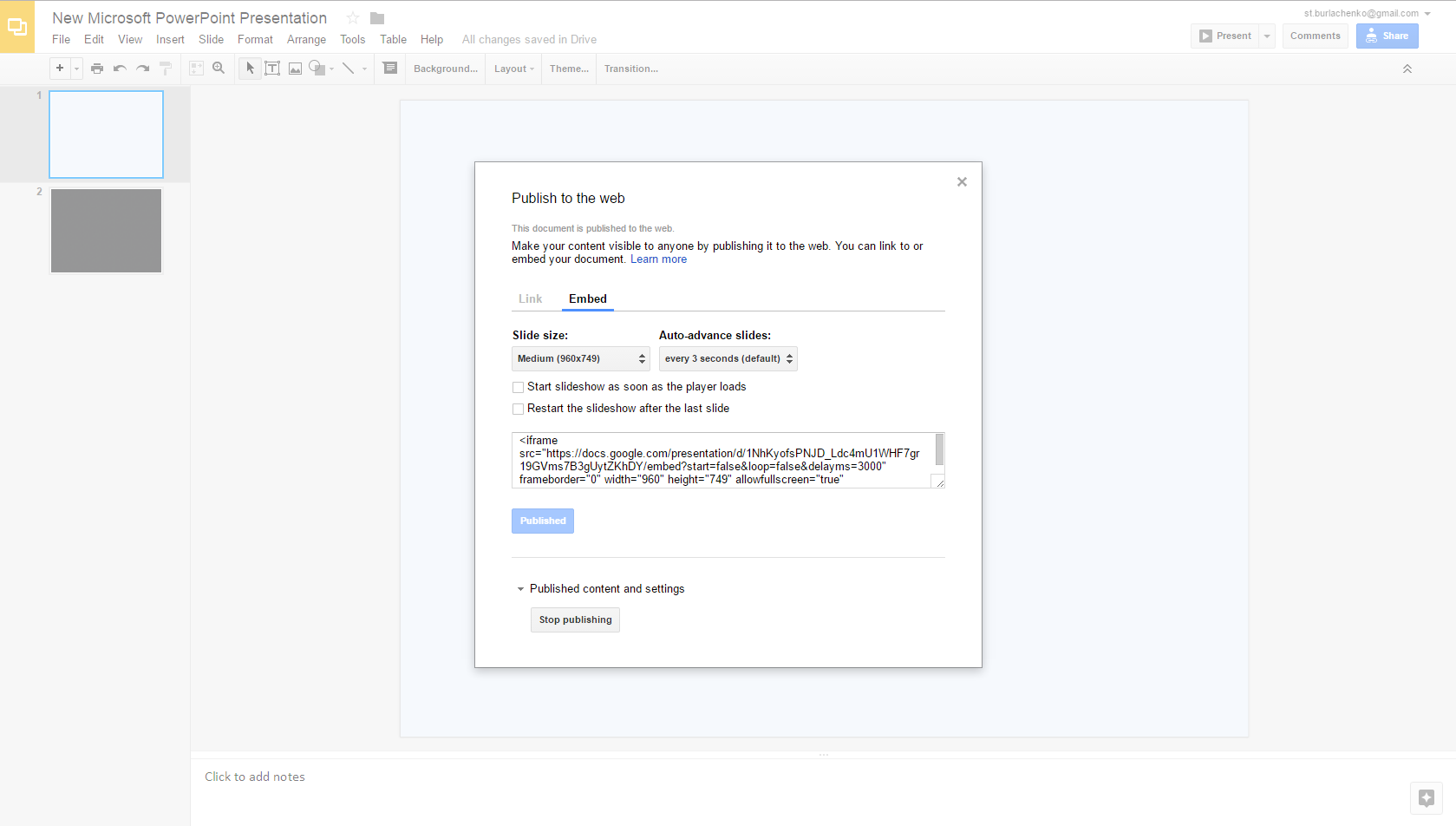 Google Drive Google Drive embedding options