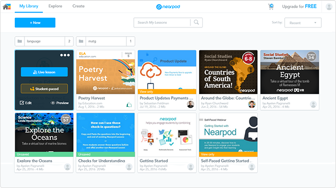 Nearpod interface screenshot Nearpod interface screenshot