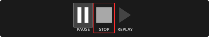 The pause and Stop Recording buttons