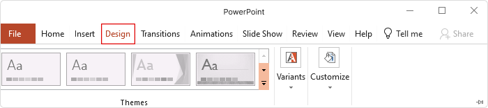 design tab in powerpoint