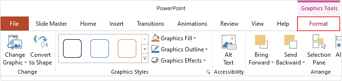 Format tab in powerpoint