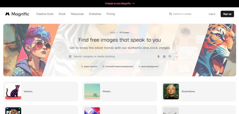 Where to find images for PowerPoint presentations: Magnific