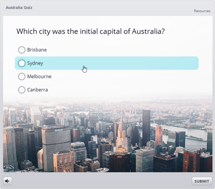 Articulate Quizmaker 360 interface