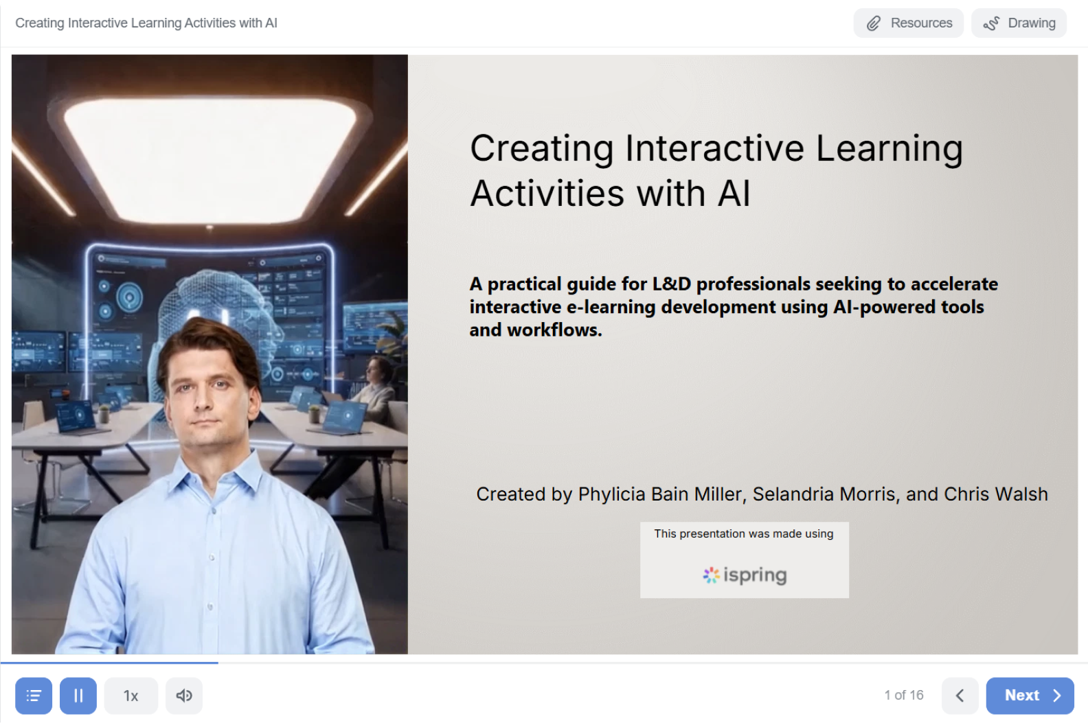 A slide-based course built in iSpring Suite
