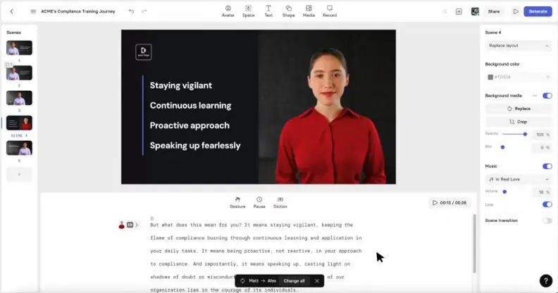 Synthesia training video software