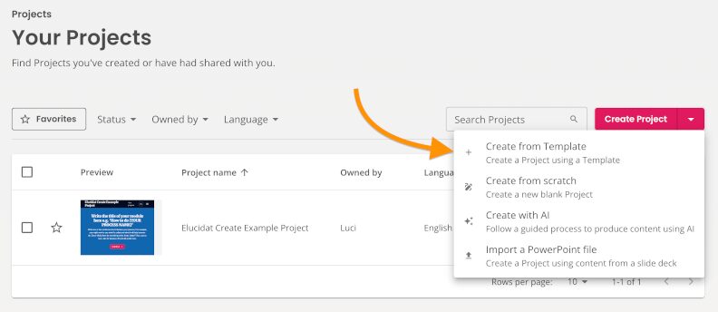 Ready-made templates in Elucidat